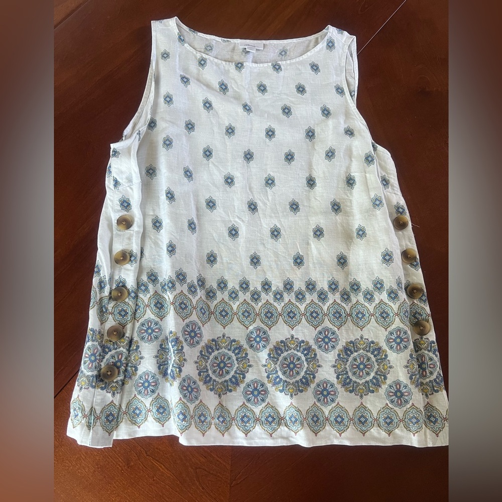 J Jill Linen Sleeveless White Top -XLP